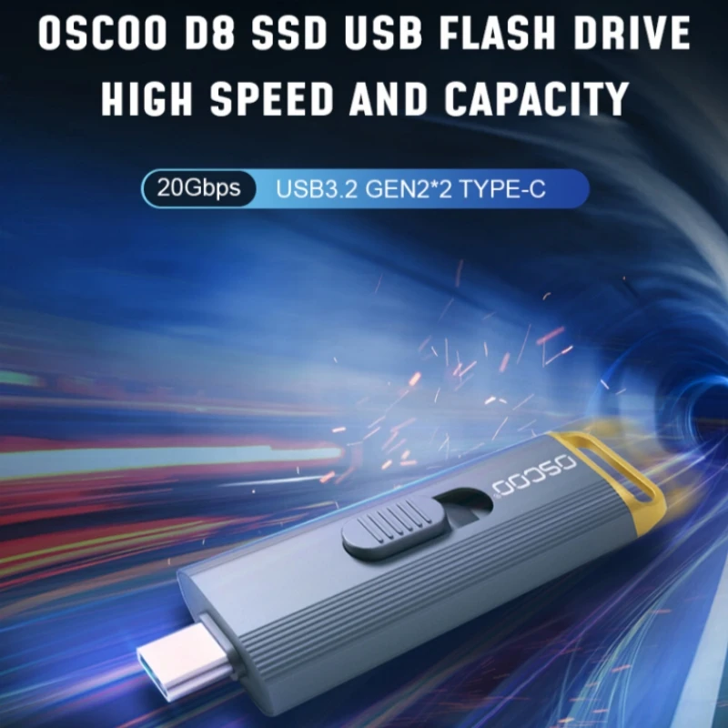 OSCOO  512gb 1tb Portable Solid State SSD USB 3.2 Gen2 Flash Drive US1 External USB Disk Type C Pendrive USB3.2 Stick Memory