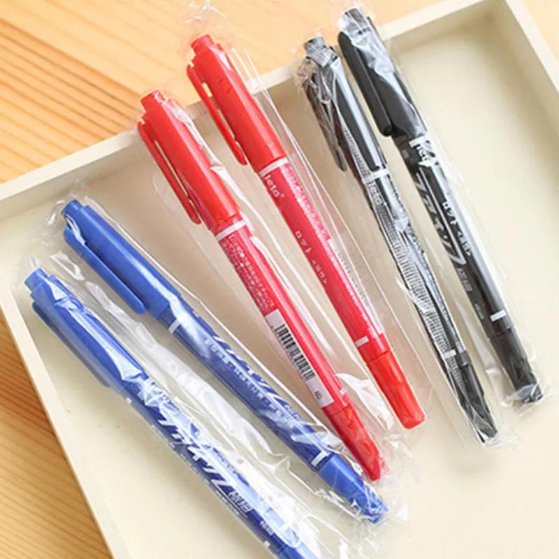 5pcs Colored Dual Nip Drawing Fineliner Pen Painting Marker Artist Paintbrush School Office Supply Student Writing Mark Tool