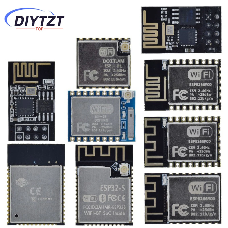 ESP-01 ESP-01S ESP-07 ESP-12E ESP-12F ESP-32 ESP-32S ESP8266 módulo inalámbrico WIFI serie transceptor inalámbrico 2,4G para Arduino