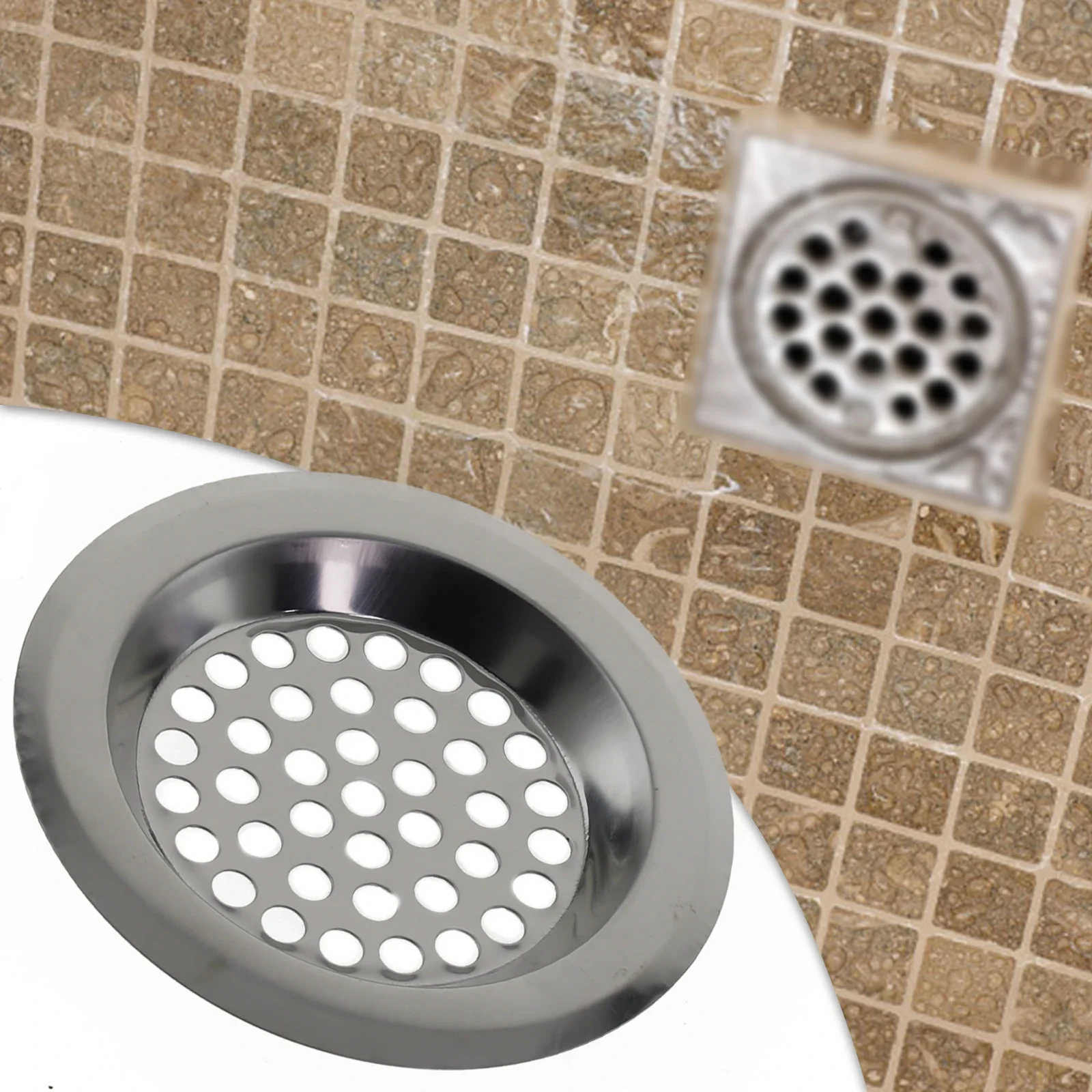 STEEL  STRAINER Bath/Bathroom Sink Shower Drain Filter Cover Hair Catcher UK Essential Tools For Living In The Home Room