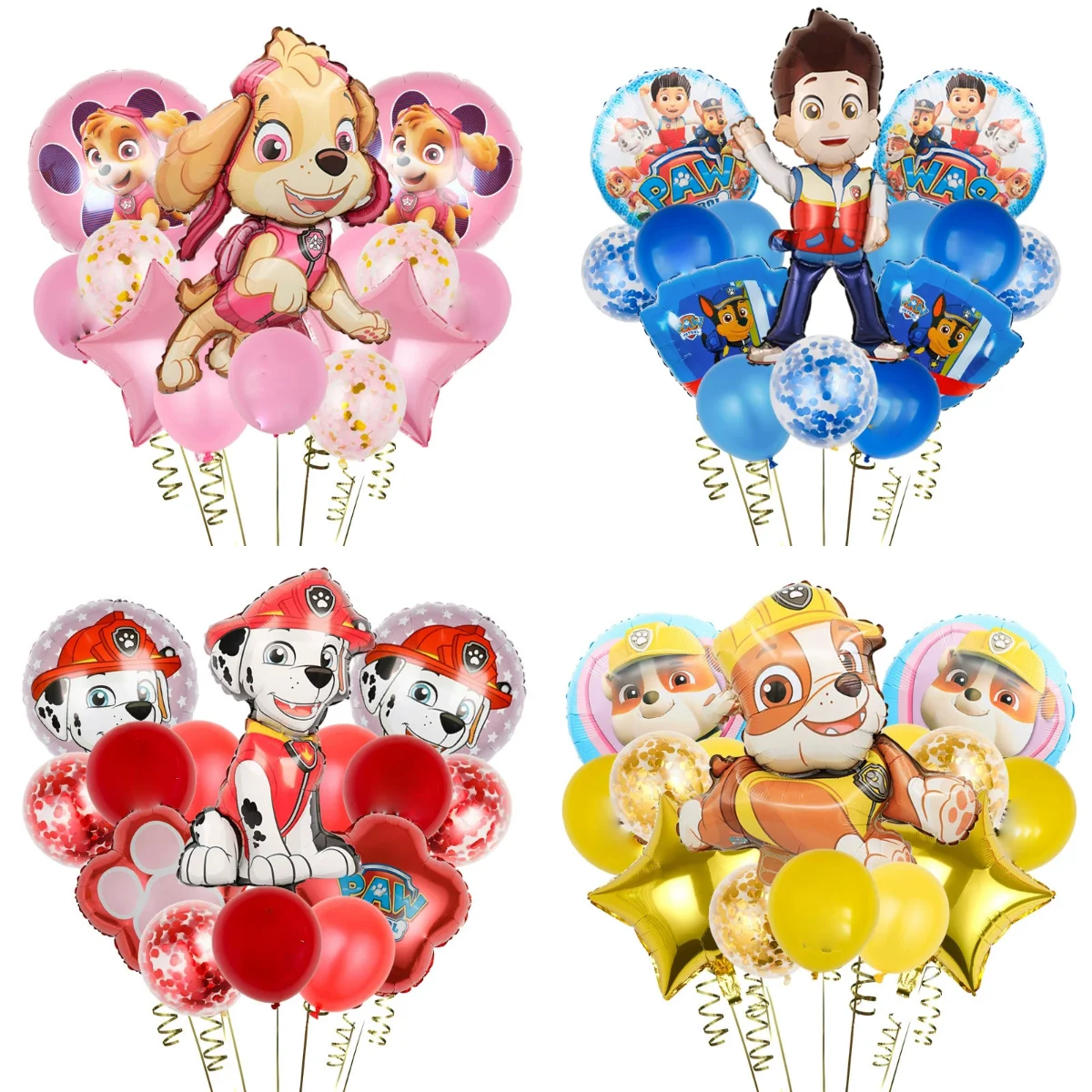 5 Stück Paw Patrol Aluminiumfolienballons, Paw Patrol Team Ballons, Kindergeburtstag Party Cartoon Wohnzimmer Dekoration
