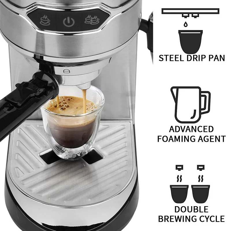 Small Home Espresso Machine Semi-automatic Espresso Machine Multi-function Steam Milk Frothing Wand Portable Coffee Maker