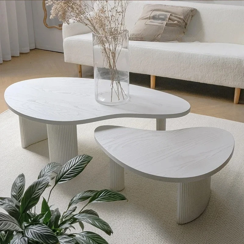 

Итальянский белый стол специальной формы, чайный столик в скандинавском стиле, современный простой журнальный столик для проживания в семье, гостиная