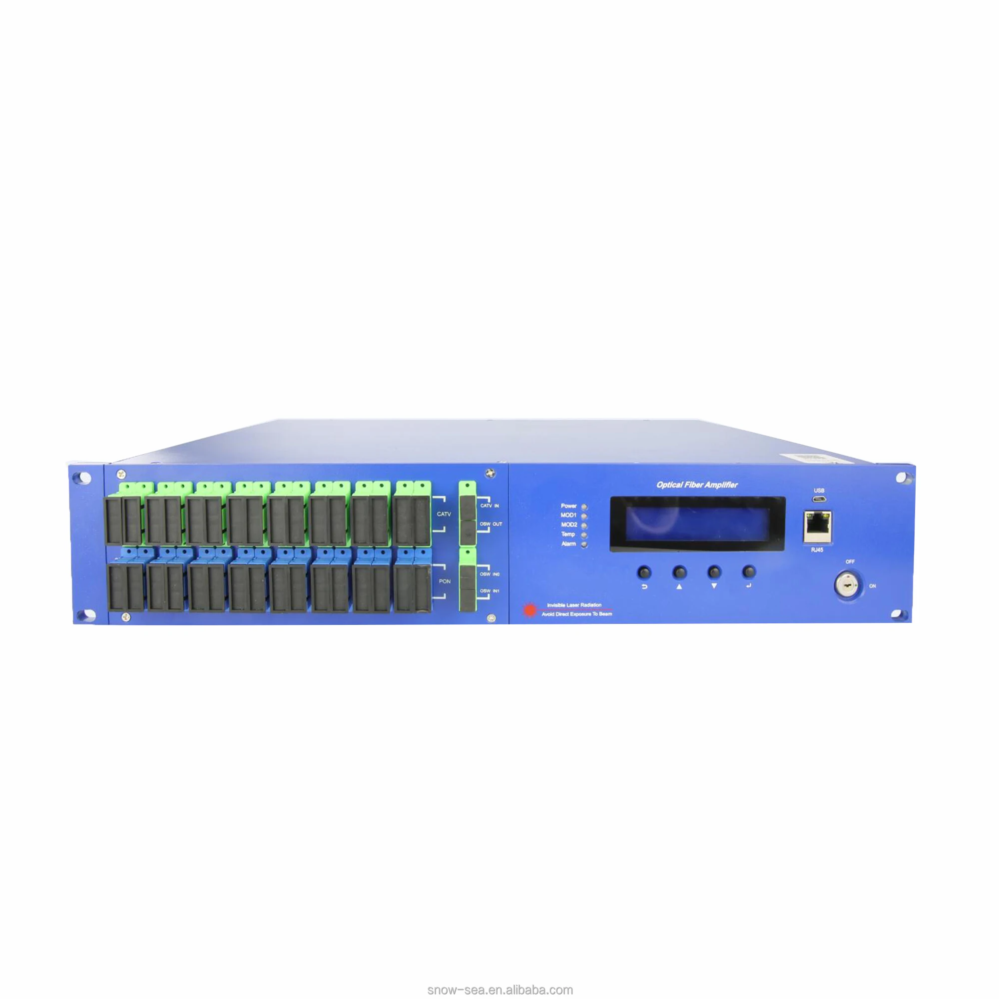 

Оптический усилитель CATV EDFA, 19 дюймов, 2U, 1550 нм, 32x19 дБм, с WDM, AGC, двойным источником питания и простым управлением сетью