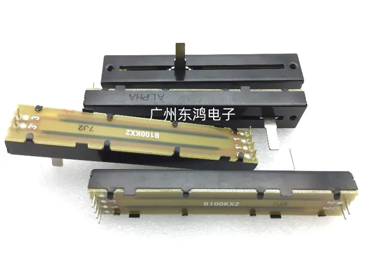 [ bella ]ALPHA original 8.8 cm 88MM away Rail Slide potentiometer B10KX2 B100KX2 B50KX2 B50K*2  B10K B50K 15MM axes--10pcs/lot