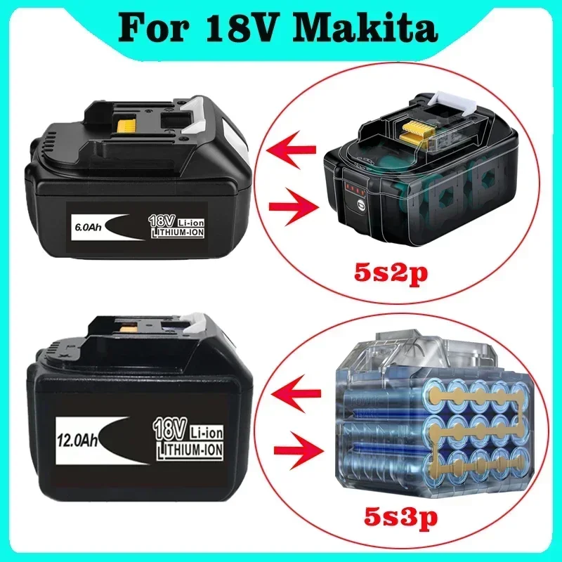 100% original para makita 18v bateria 18v ferramentas elétricas acessórios de substituição bl1860 bl1850 baterias recarregáveis li-ion + carregador