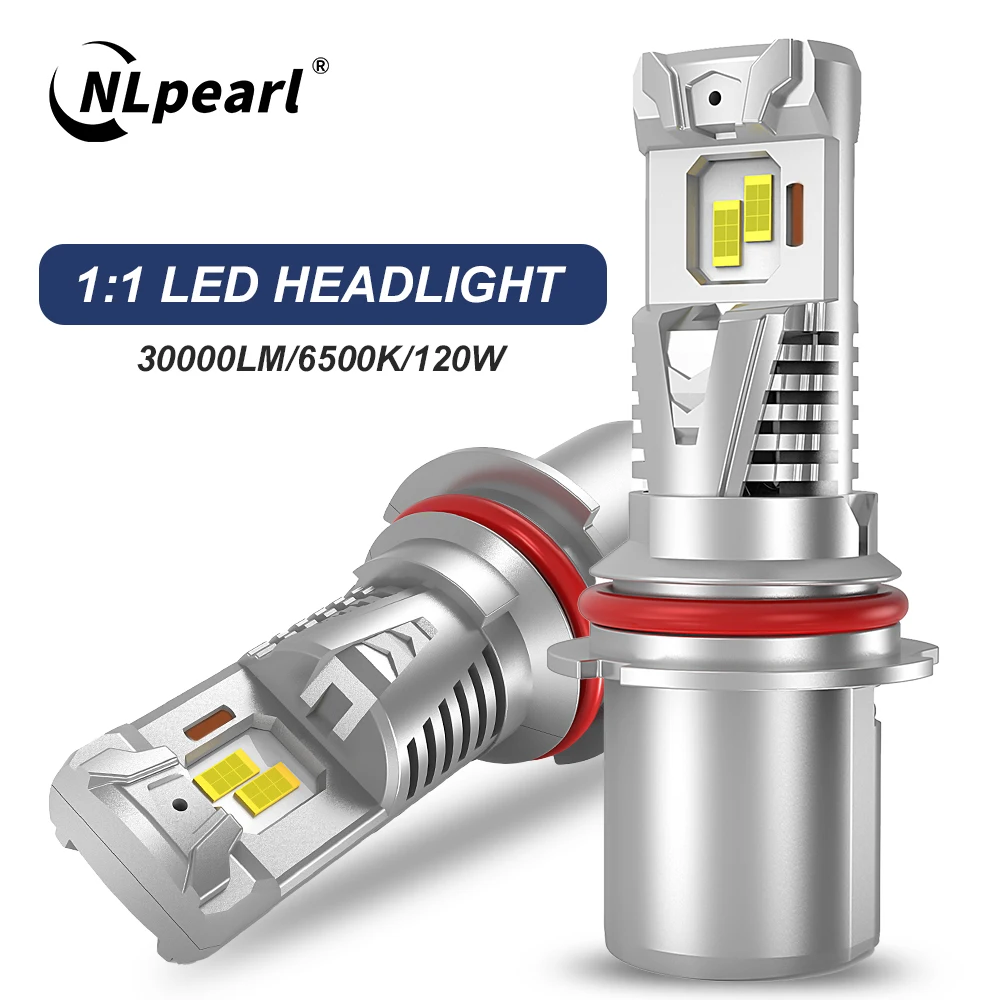 

2x 9007 HB5 LED Car Headlight Bulb High Low Beam 30000LM 120W Canbus Fog Lamp Wireless with Fan Super Bright High power LED Bulb