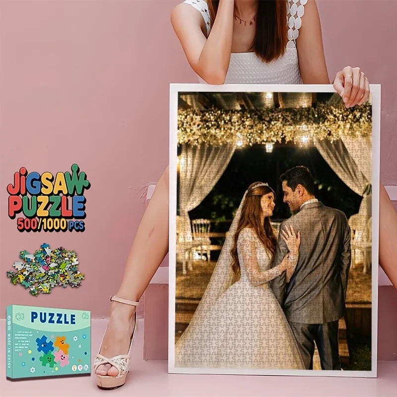 35/300/500/1000pcs Personalized Custom Photo Puzzle Photo Unique Gift For Dad Mom Mother's Day