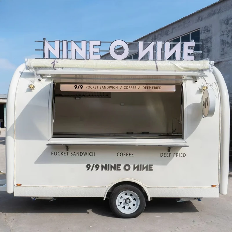 Customized Food Trailer Industrial Food Truck Reinforced Catering Cart Stable Structure Street Vending Fast Food Mobile Cart