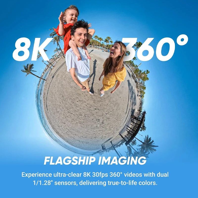 كاميرا حركة Insta360 X5 ، عدسات قابلة للاستبدال ، رقاقة ثلاثية AI ، إضاءة منخفضة فائقة ، عمر تشغيل دقيقة ، Insta X5 ، 8K ، 30fps ، جديدة #2