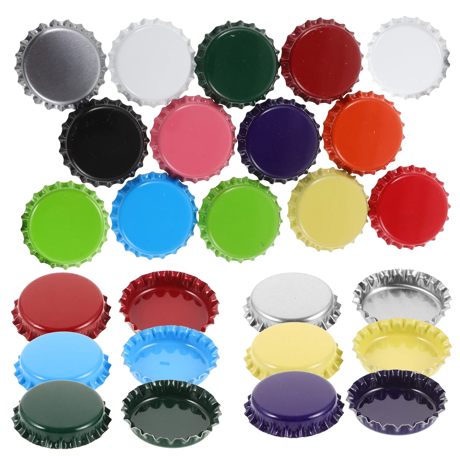 60Pcs Double Sided Colorful Beer Bottle Caps Metal Crafting Supplies Wall Art Decor Bottle Caps for Crafts Iron Art Supplies