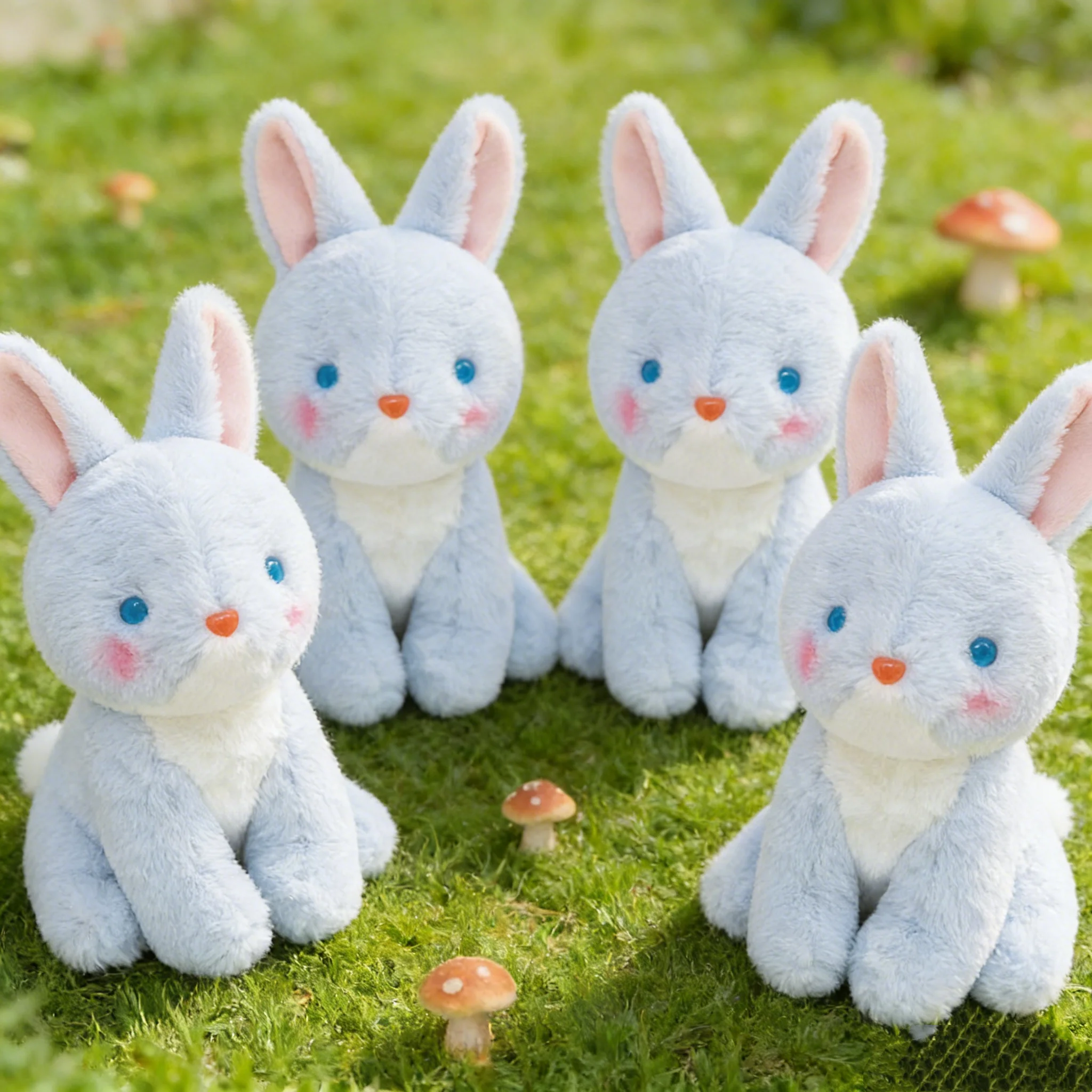 

4Pcs Cute Easter Bunny Plush Toys, Soft Blue Rabbit Stuffed Animals, Kids Gift, Easter Home Decor, Party Favors for Baby Girls