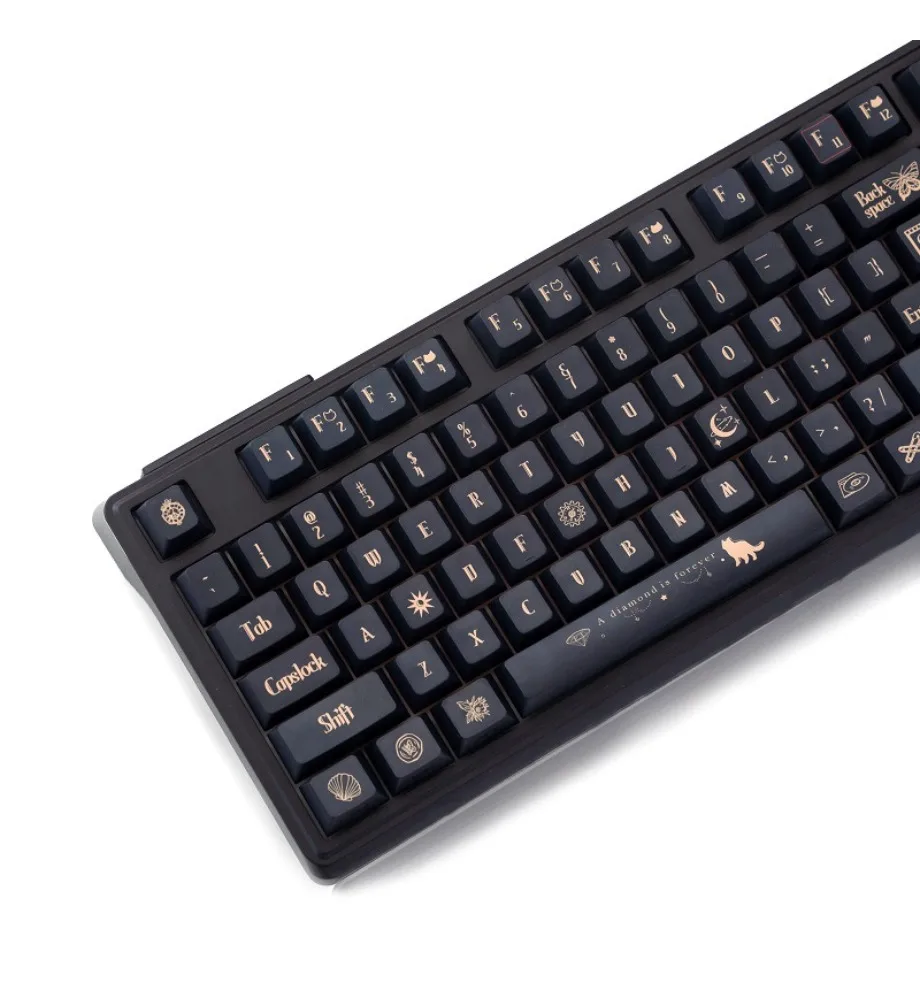 Keycap Personalized 128-key mini full set PBT side-engraved thermal sublimation Mist Shadow Time's End keycap original