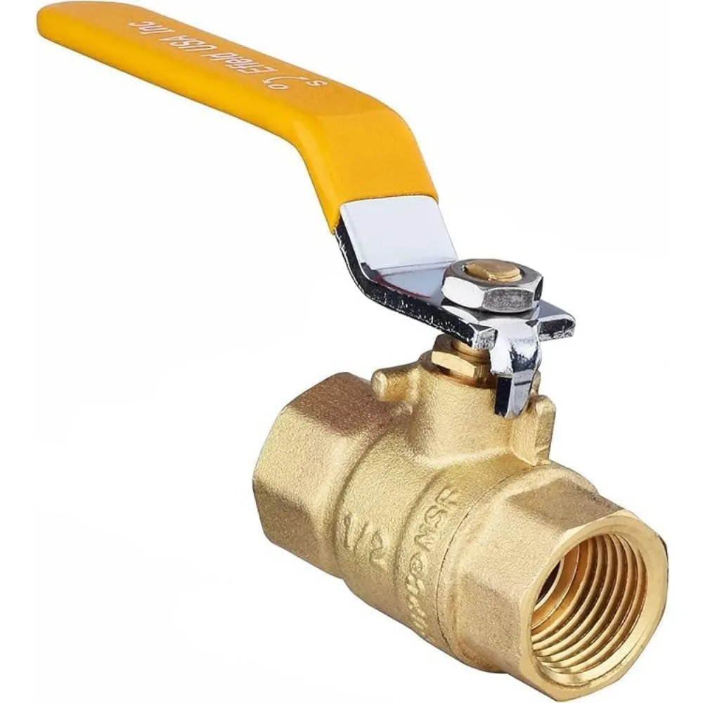 (Pack of 50) 3/4-Inch 600 WOG FIPT Heavy Duty Full Port Brass Ball Valve FIP Threaded Yellow Handle