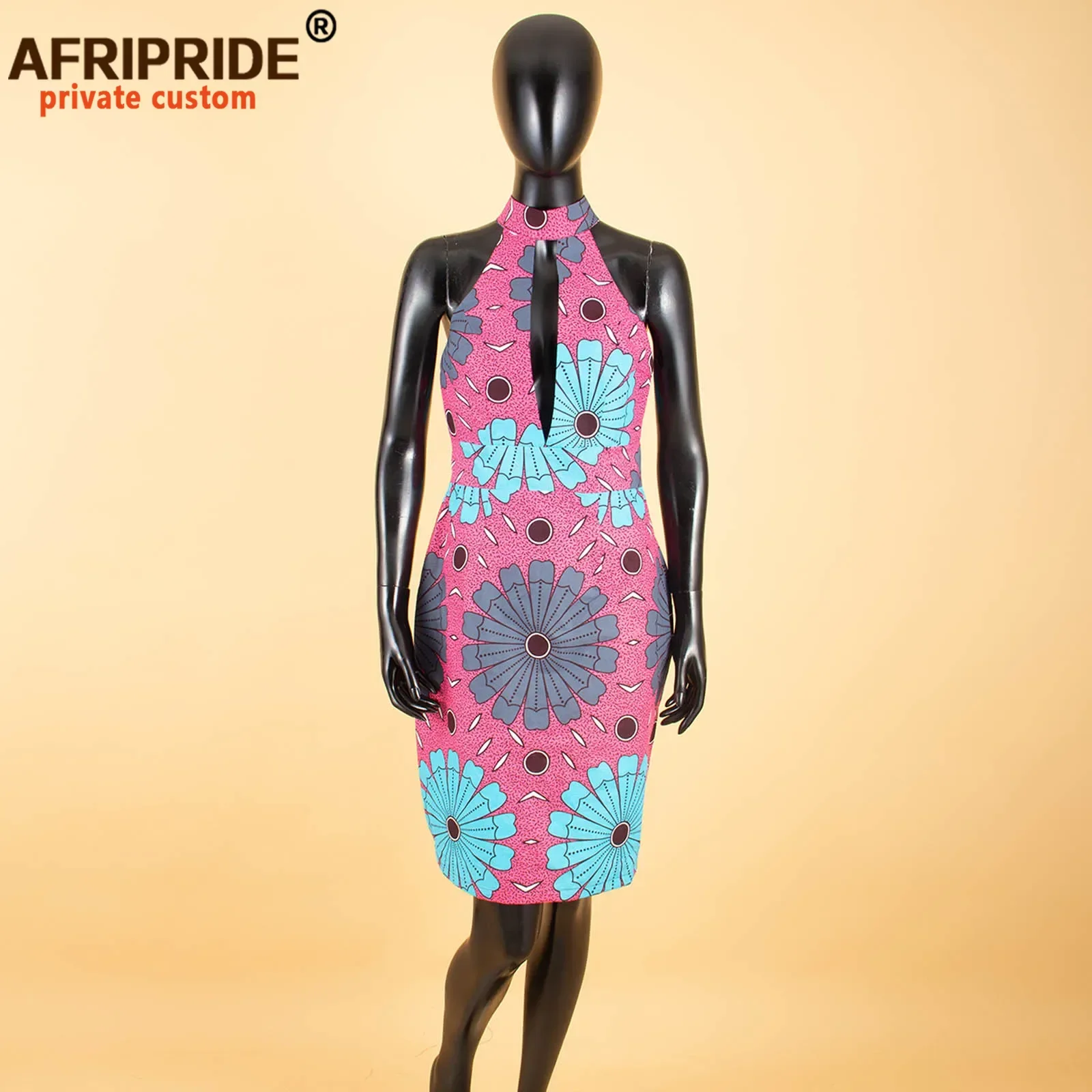 African Dresses for Women Ankara Print Sleeveless Strap Dashiki Outfits Wax Attire Sexy Club Mini Dress AFRIPRIDE A1925053