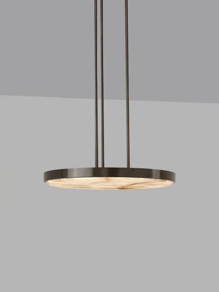 Imagem -02 - Todos Cobre Mármore Lâmpada Pingente Preto Pendurado Lâmpadas para Teto Mesa de Jantar Led Lustres Estilo Americano Retro Luxo