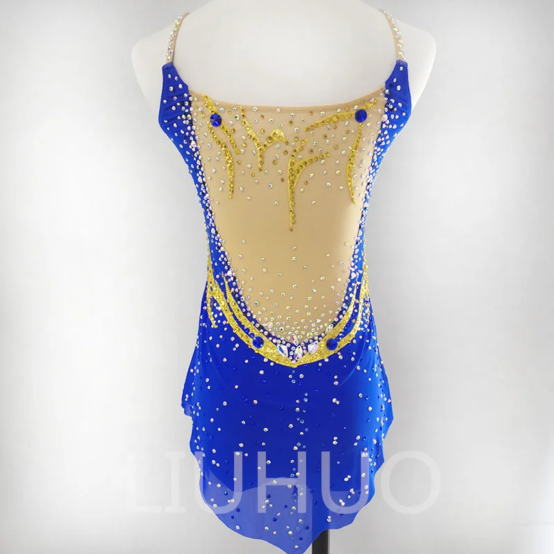 LIUHUO Artistic gymnastics suit fitness competition suit cheerleading performance professional performance suit blue