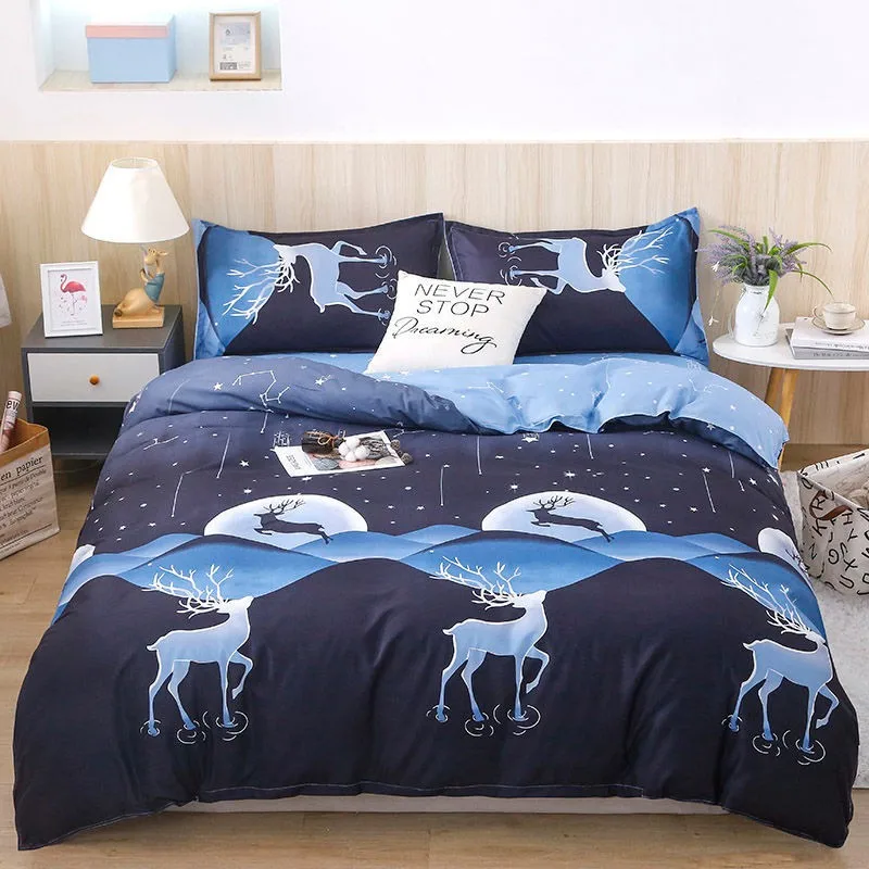 

America Style Cartoon Pattern King Size Duvet Cover Set Cotton High Quality Full Queen Bedding Set Single Double Quilt Covers