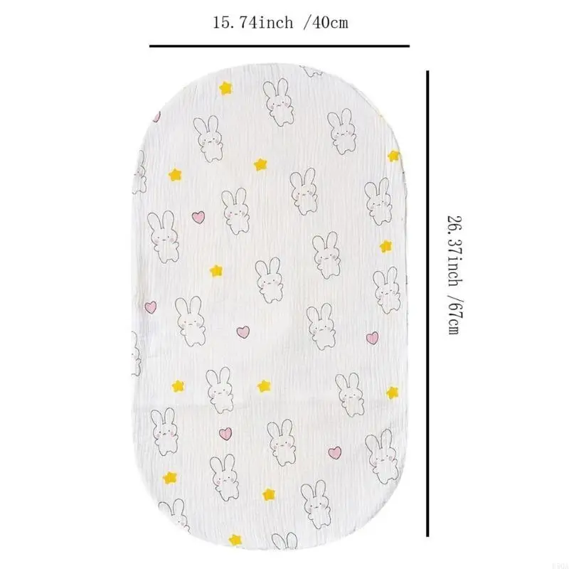 D5QA سلة تغيير الطفل ورقة لينة البيضاوي غطاء مرتبة السرير لسلة سرير الطفل قابل للغسل القطن تغيير الغطاء #6