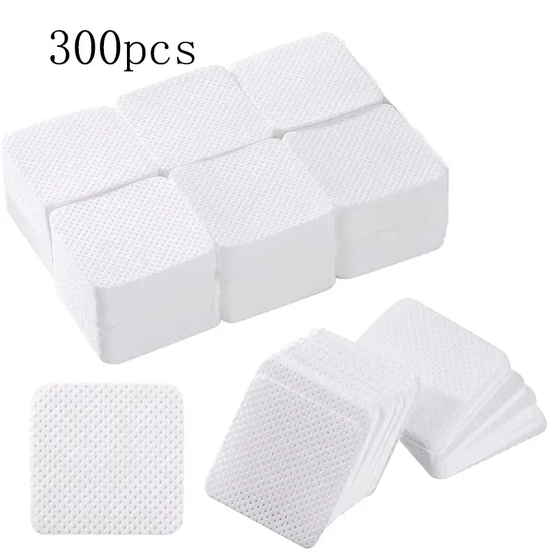 300 قطعة مناديل خالية من الوبر، مناديل، مزيل طلاء الأظافر، جل، مناديل أظافر، مانيكير، جل باديكير، وسادات قطنية، أدوات تنظيف فن الأظافر