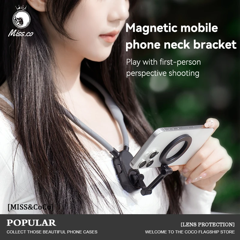 

Neck Mount Magnetic Phone Clip 360° Rotation POV Phone Hold for Iphone 16 15 14 13 12 10 SAMSUNG HUAWEI XIAOMI Phone Accessories