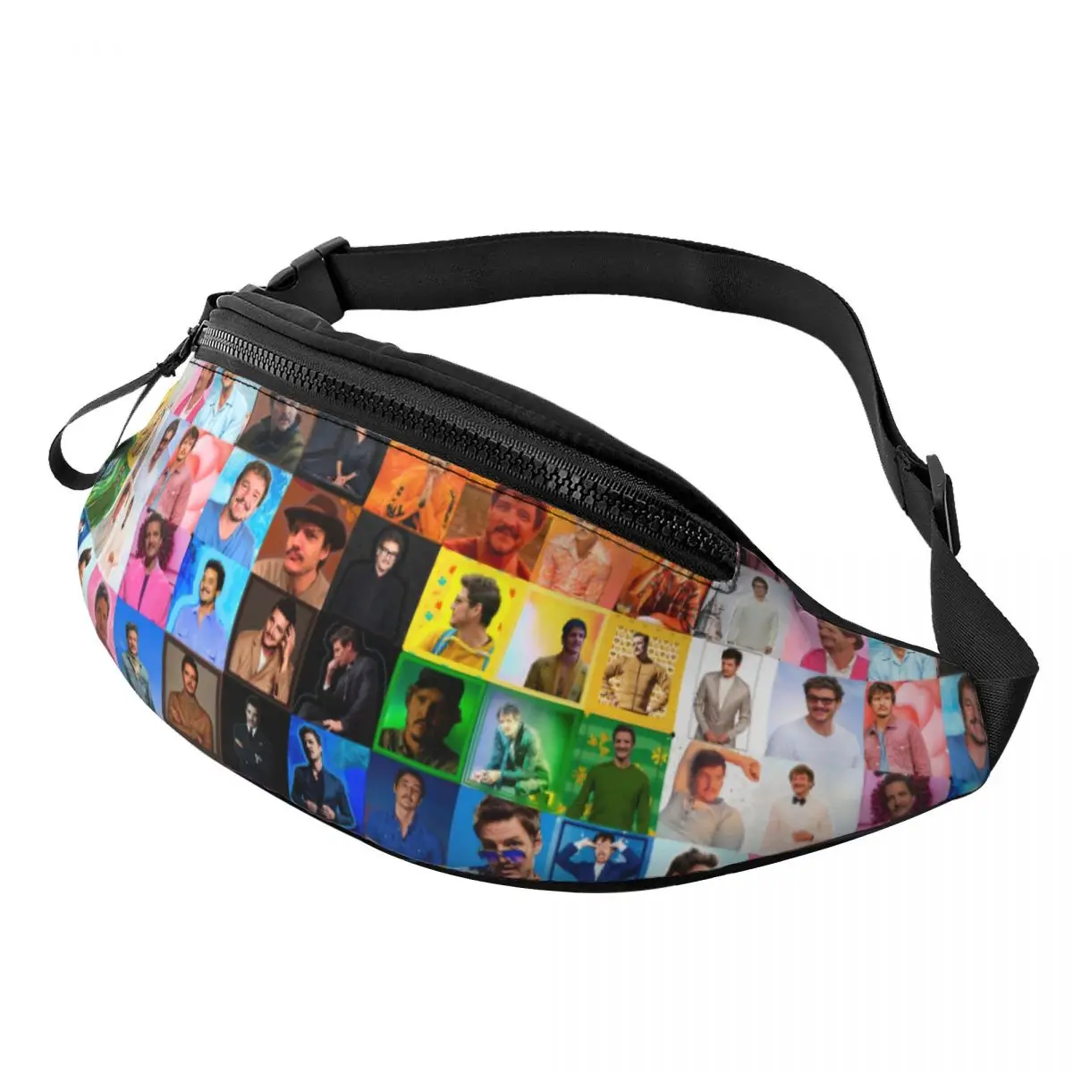 

Custom Pedro Pascal Progress Pride Flag Fanny Pack for Men Women Fashion Crossbody Waist Bag Cycling Camping Phone Money Pouch