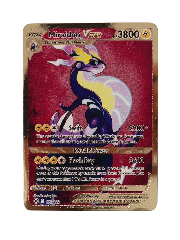 English Pokemon Metal Cards 10000HP Arceus Necrozma Vmax Vstar Game Collection Cards  Cards Kids Gift