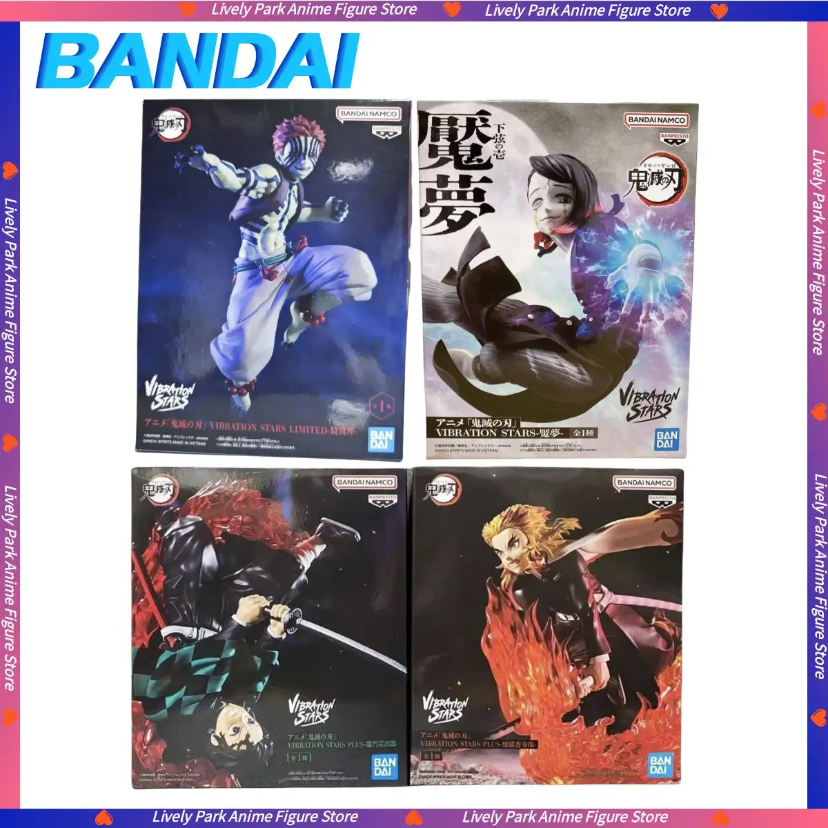 BANDAI Originale Akaza Enmu Rengoku Kyoujurou Kamado Tanjirou Action Figures Demone Slayer VIBRAZIONE STELLE In Scatola Giocattolo Per Bambini Regalo