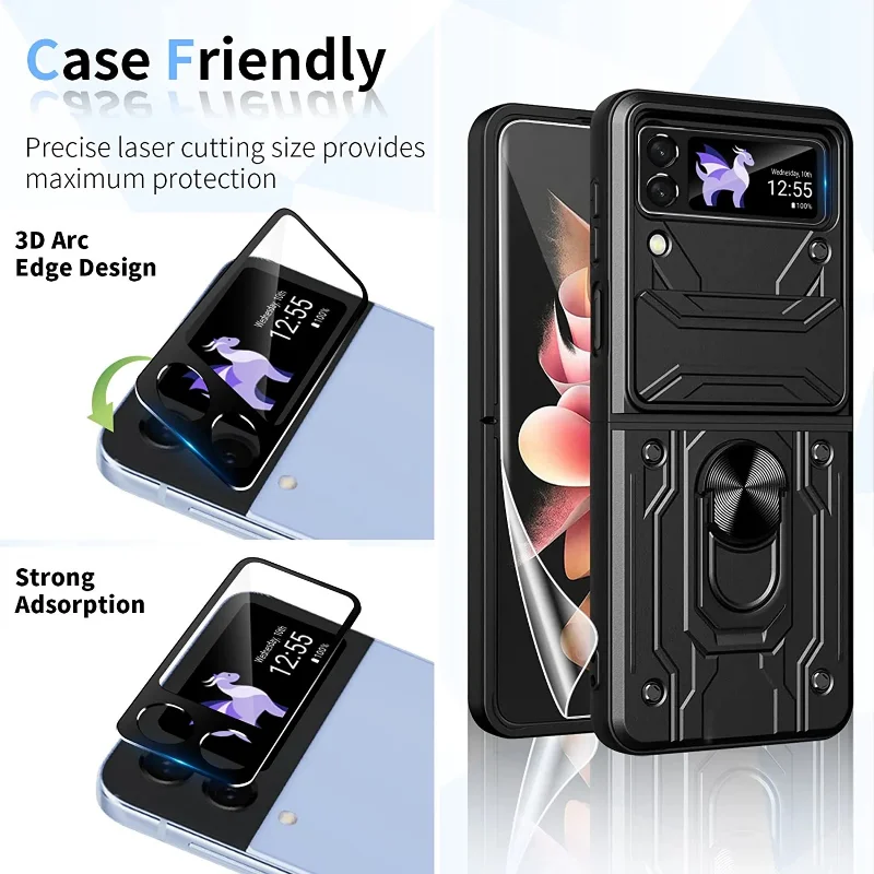 6 IN 1 Tempered Glass Camera Protector For Samsung Galaxy Z Flip 3 5G Soft Fold Screen Front Film Cover For Samsung Z Flip 3