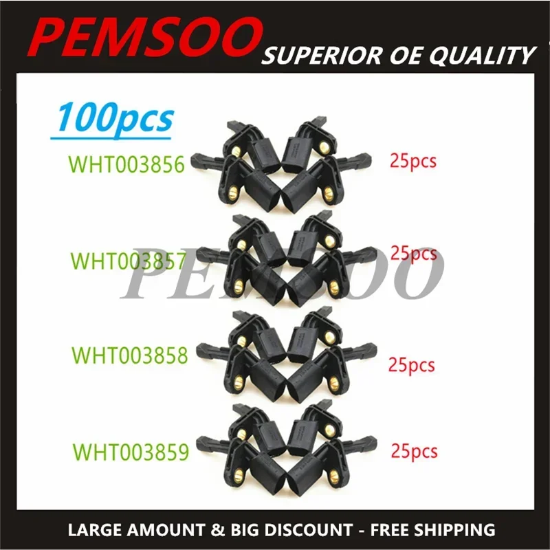 100Pcs New ABS speed sensor WHT003856 WHT003857 WHT003858 WHT003859 For A3 S3 Q3 TT Passat B6 B7 Golf MK5 MK6 Eos Tiguan