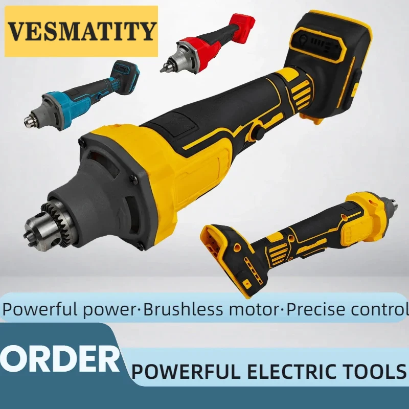 Die Grinder 4 Gears Brushless Cordless Straight Grinders Chuck Grinding Polishing Engraving Tools For Dewalt Battery
