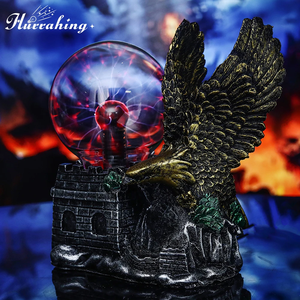 Eagle Crystal Plasma Light 4 Inch Glass Ball Touch Sensing Science Enlightenment Cool Interior Table Decoration Ornament