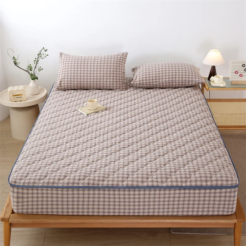 1pc Pure Cotton Mattress Cover Japanese Style Quilted Mattress Protector Queen/King Soft Mattress Cover 매트리스커버 (No Pillowcase)