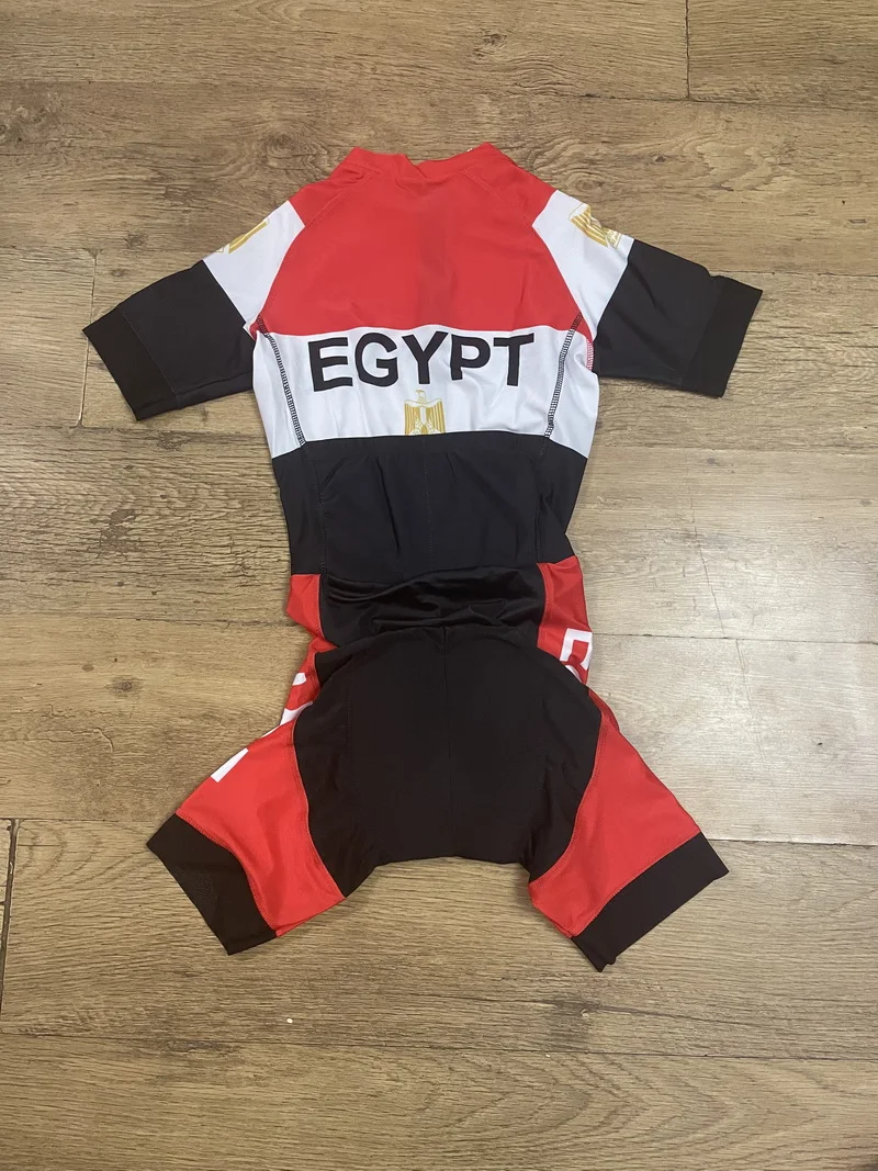 LASER CUT Skinsuit EGYPT NATIONAL TEAM Bodysuit SHORT Cycling Jersey Bike Bicycle Clothing Maillot Ropa Ciclismo