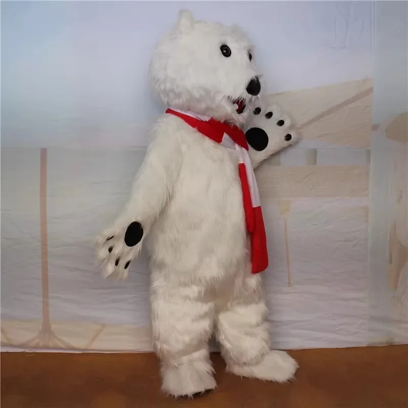 white Cola polar bear mascot costume adult coke bear mascot outfit suit