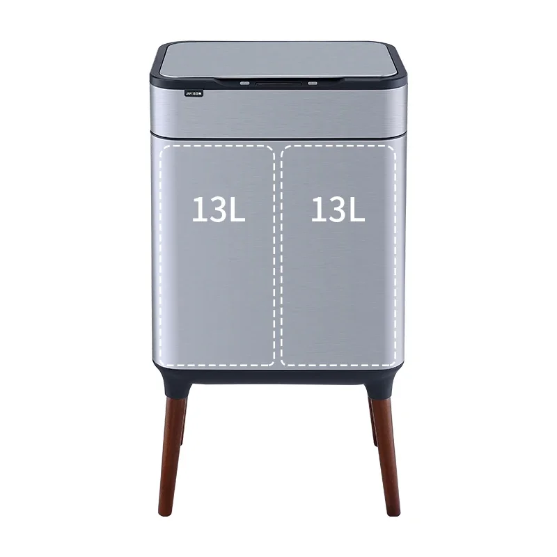 Kitchen Environmental Protection Stainless Steel Smart Waste Bin Garbage Dustbins Trash Can With Feet