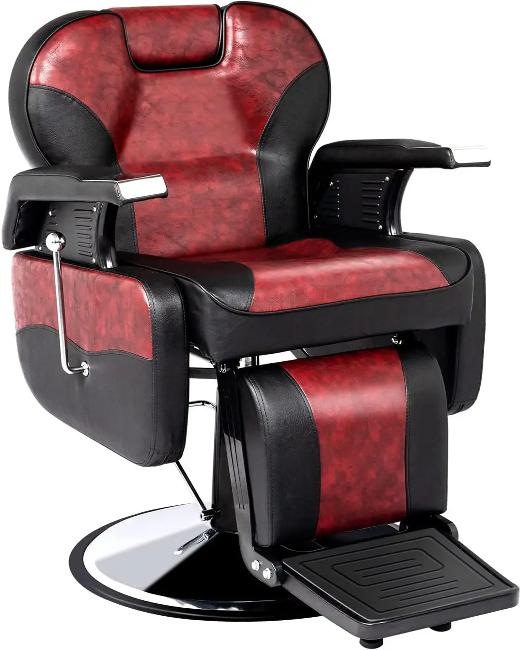 

Reclining Salon Chair with Hydraulic Pump, Adjustable Headrest, Versatile Use for Barbershop & Spa