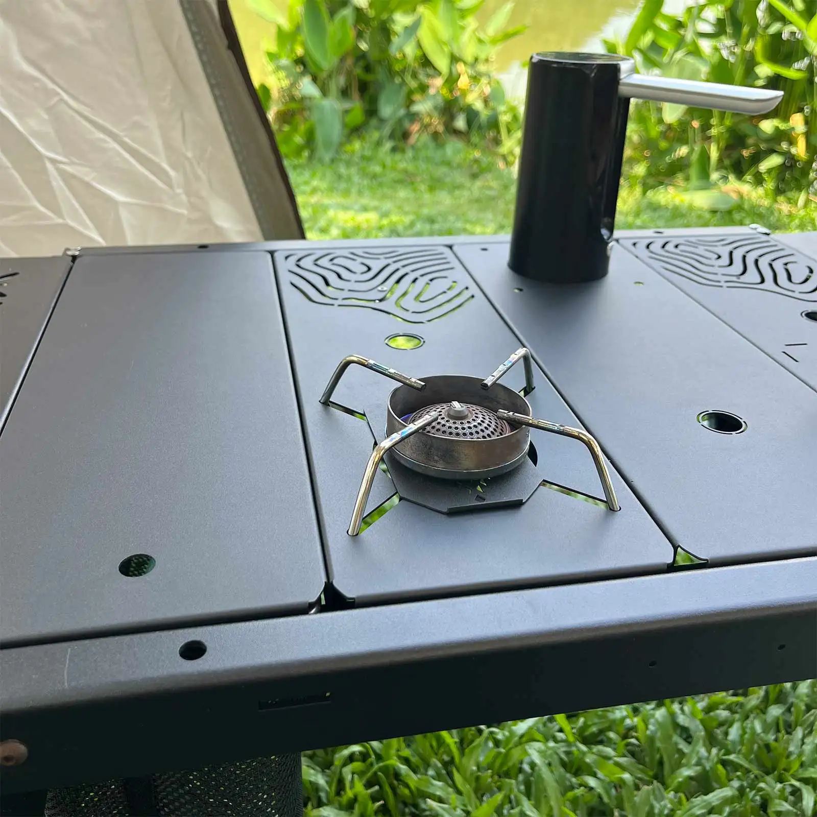 

Camping Spider Stove IGT Top Plate Recessed Cooktops Spider-Type 0.5 Unit Alcohol Burner Pot Table for Outdoor Travel Hiking