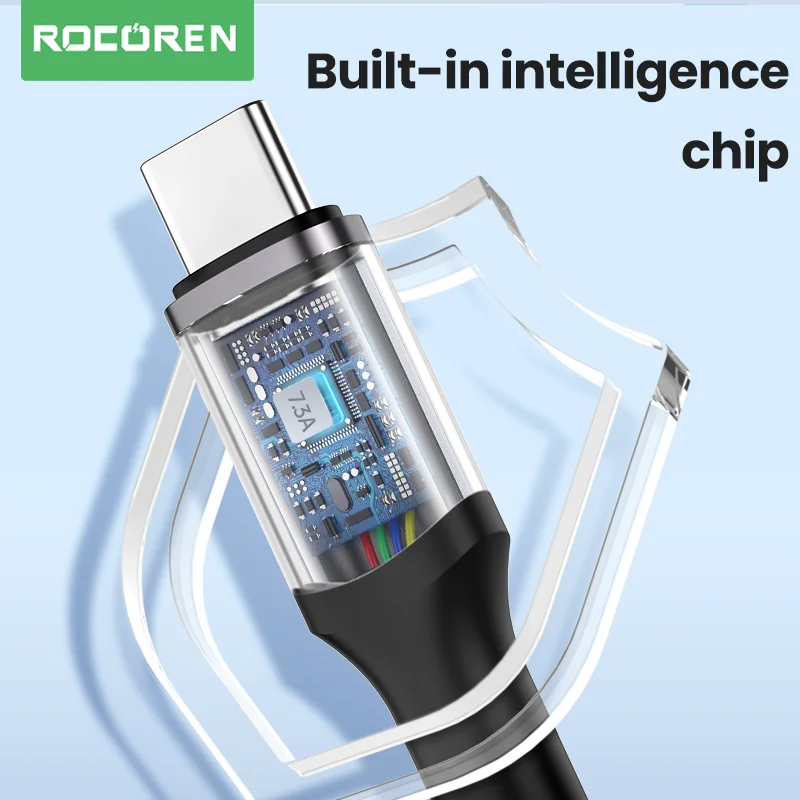 Rocoren 3M USB Type C Cable 3A Fast Charging Cable Suitable for iPad Charging Cable Xiaomi Samsung Huawei Phone Data USB-C Cable