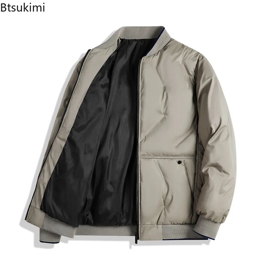 Men's Parkas Winter New Item Middle-aged Elderly Baseball Collar High-end Business Leisure Sports Warm Top Oversized Size M-8XL