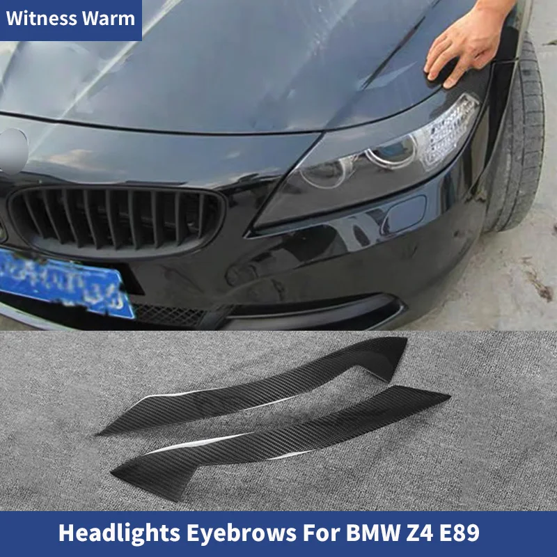 

Carbon Fiber Front Bumper Spoiler Headlight Cover Trim Eyebrows for BMW E89 Z4 Roadster 2009-2016