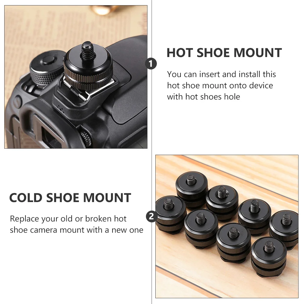 

4Pcs Hot Shoe Mount Aluminum Alloy Dual Hole Screw Camera Flash Cold Shoe Adapter Replacement Camera Mount Tripod Screw