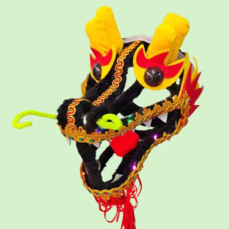 Lighting Dragon Dance Head Only Accessory Pluch Hollow Dragon Head Outdoor Funny Toys