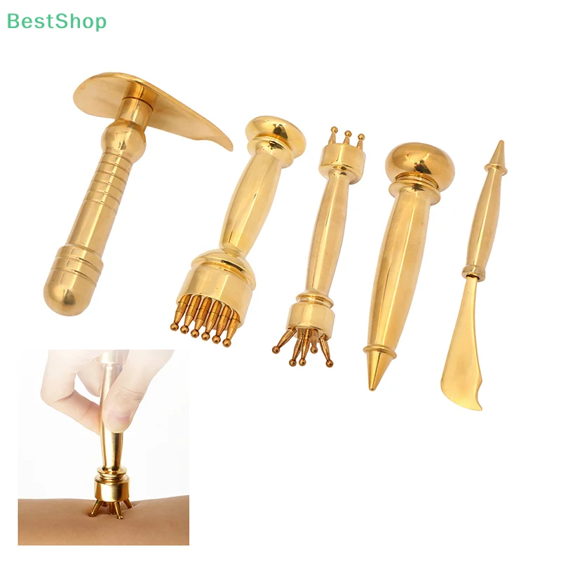 

Массажная палочка из чистой меди, триггерная точка, массажер для тела, латунная доска для соскабливания меридианов, расслабление мышц, ручка для акупунктурных точек