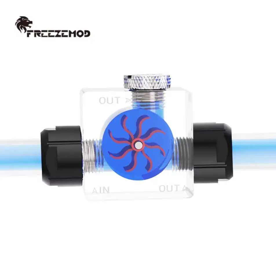 FREEZEMOD Computer PC Water Cooling Liquid Cooling Water Flow Meter Tachometer Observing Cold Liquid Flow Rate 3 Way. LSJ-PM3