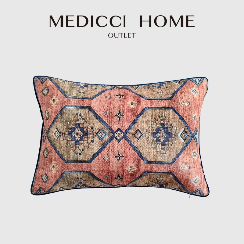 Medicci Home Traditional Persian Pattern Decorative Cushion Cover Ultimate Blend Of Style Lumbar Pillowcase For Living Room Sofa