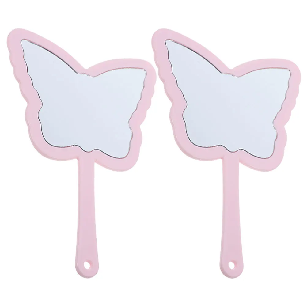 1 Paar tragbarer Reise-Handspiegel, schicker Handspiegel für Frauen, einfach zu tragen und überall zu verwenden, Handspiegel