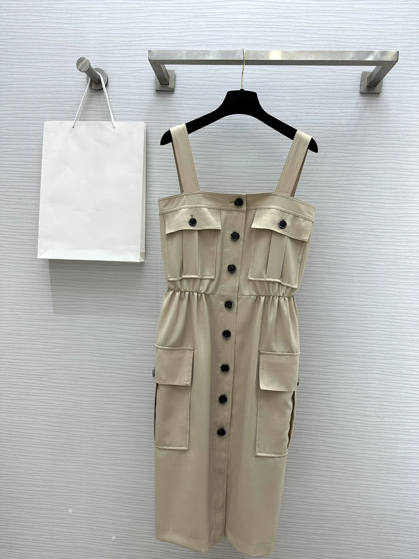 

2024 Women's Clothing Single Breasted Elastic Waist Strapless Dress Spring Summer New 0811