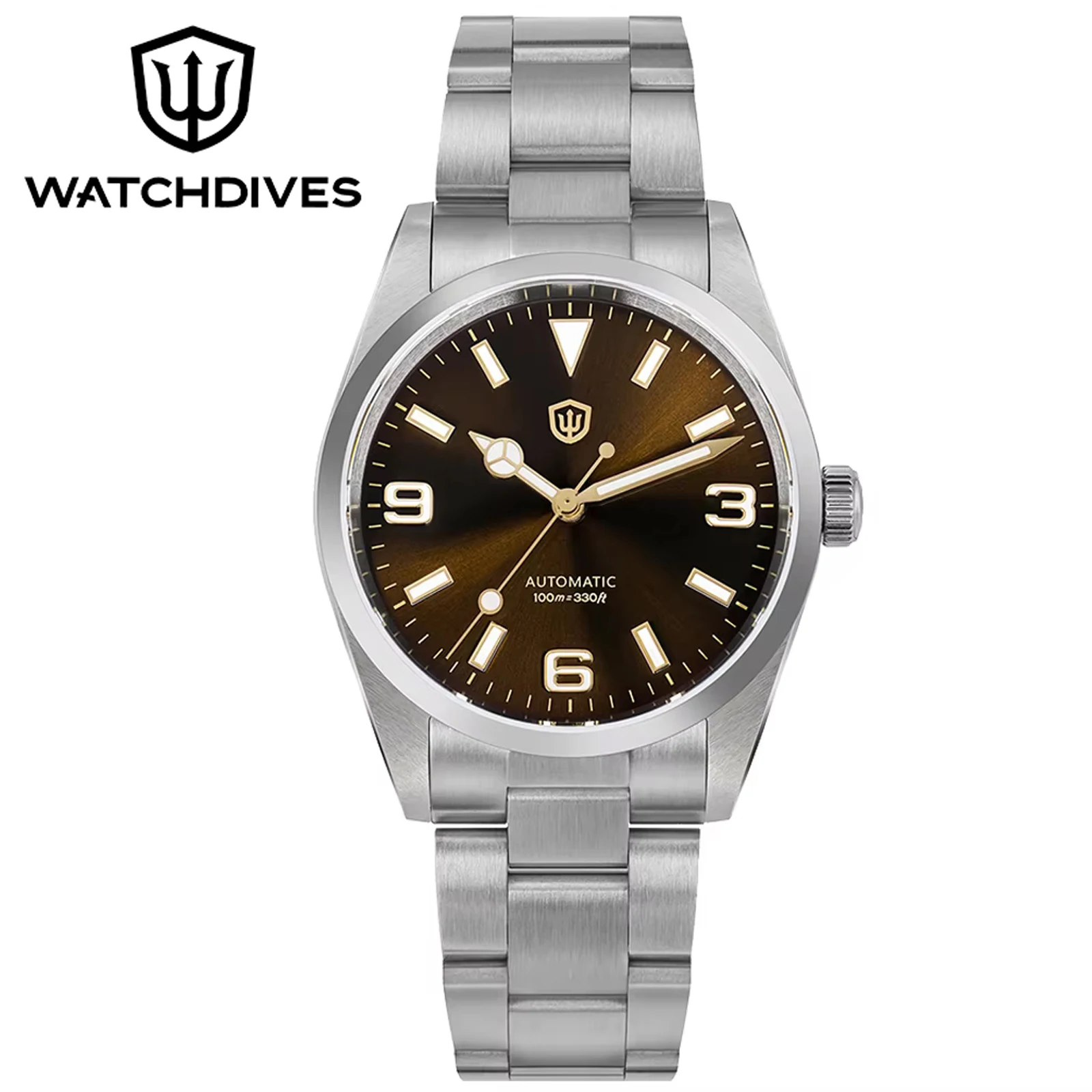 

Watchdives WD6610 Мужские часы Miyota 9015 Механические часы с сапфировым стеклом Водонепроницаемые наручные часы из нержавеющей стали 100 м