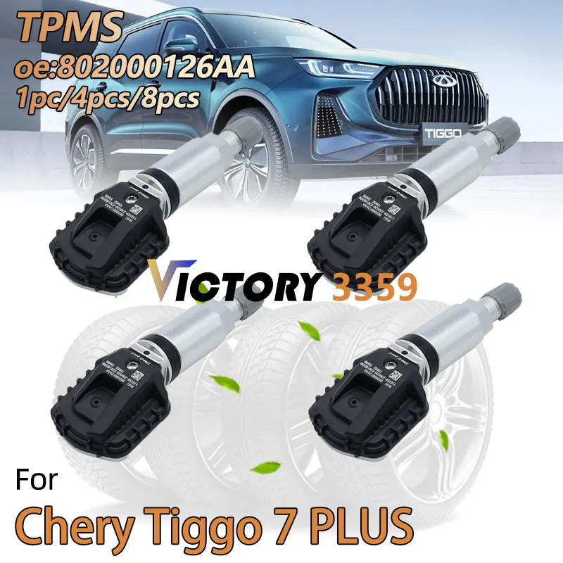 

Датчики TPMS для Chery Tiggo 7 PLUS 2025-2018 2021 2024, аксессуары, инструменты для датчика давления в шинах 802000126AA 802000021AA 433 МГц